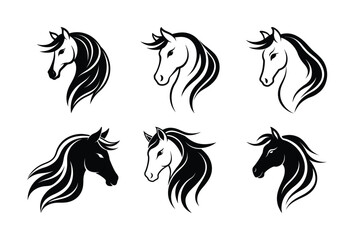 Horse Head Silhouettes  Horse Head SVG Bundle Vector