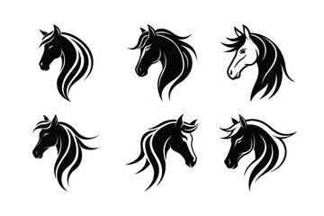 Horse Head Silhouettes  Horse Head SVG Bundle Vector
