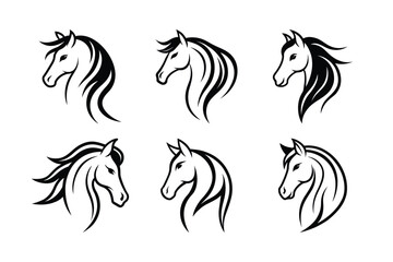 Horse Head Silhouettes  Horse Head SVG Bundle Vector