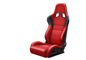 Isolated Red and Black Racing Bucket Seat on a White Background for Automotive Enthusiasts