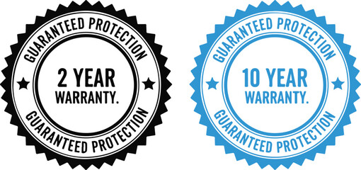 Guaranteed protection: 2 year and 10 year warranty seals