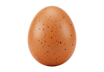 Isolated brown speckled chicken egg standing upright, a natural food source © Cian