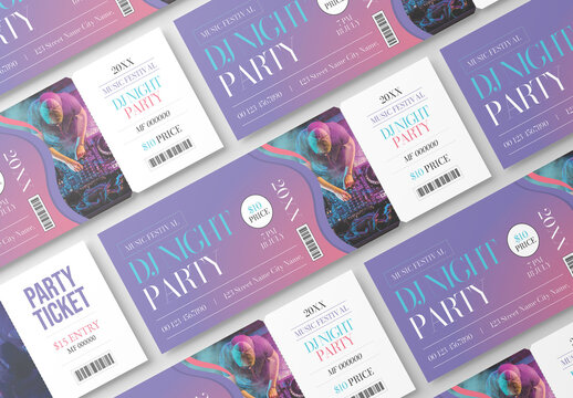 Modern Event Ticket Design Template Layout