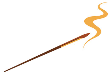 Simple Spear with Smoke Design on White Background Flat