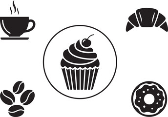 Modern cafe and bakery logo design with vibrant colors