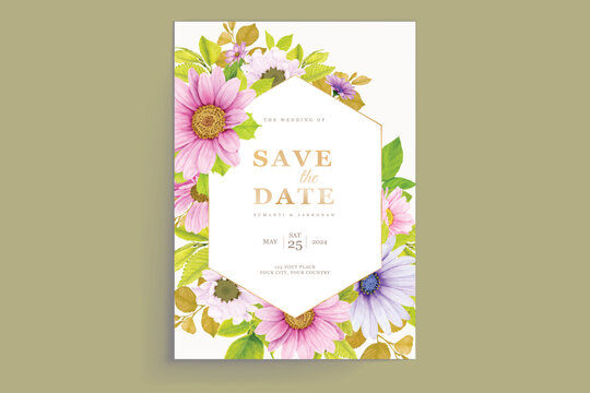 elegant floral wedding card set