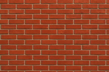 Fototapeta premium Red Brick Wall: A close-up shot captures the timeless elegance and rugged charm of a red brick wall, revealing its textured surface and the warmth of its rich hue. 