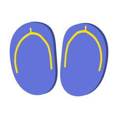 Illustration of Blue and Yellow Flip-Flops