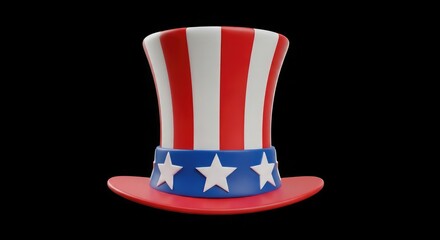 Uncle Sam Top Hat With Stars and Stripes uncle sam hat