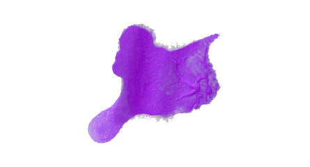 Purple splash watercolor texture, stains, watercolor drips, watercolor spread on transparent background.