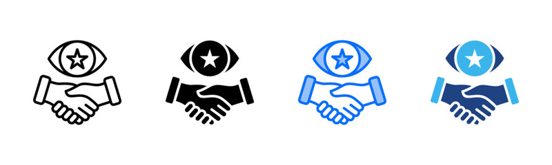 Shared Vision icon set multiple style collection