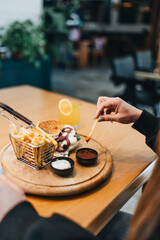 breakfast in cafe