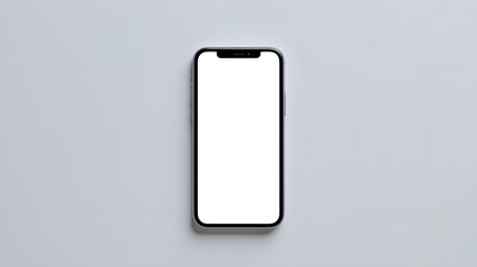Modern smartphone mockup with blank white screen ready for app design or website display
