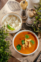 Tom Yum with Shrimp and Rice