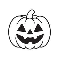 Smiling Jack-o'-lantern Halloween Pumpkin Face Carved