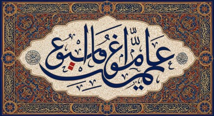 Intricate Islamic Calligraphy and Decorative Border