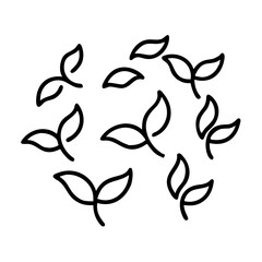 Tea ceremony tea leaves pattern icon transparent background