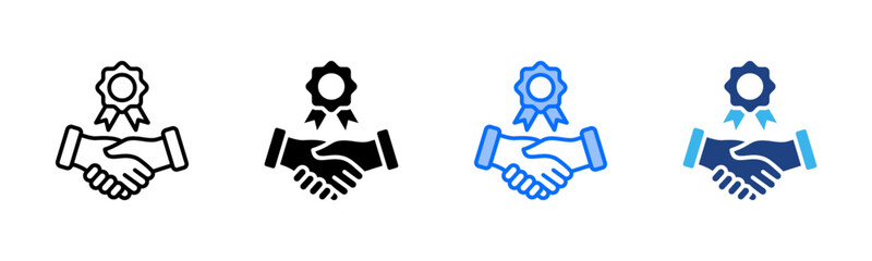 Team Commitment icon set multiple style collection