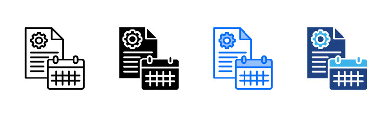 Execution Plan icon set multiple style collection