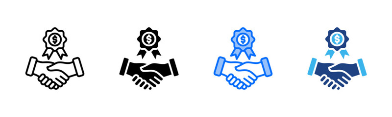 Value Commitment icon set multiple style collection