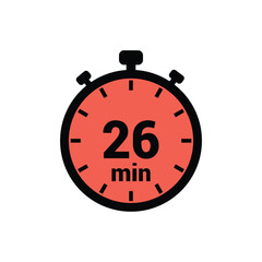 min 26 time icon vector design illustration background