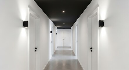 empty corridor in a hotel room