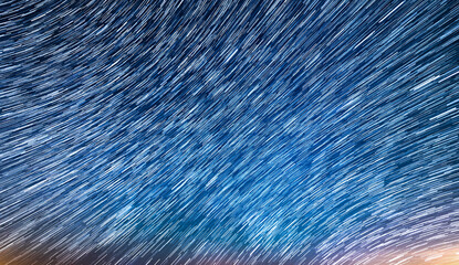 Star Trails of MilkytW in East Sky Over Mojave Desert Astrophotography in California USA