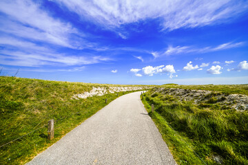 View of the landscape at Cap Blanc Nez in France. Nature on the Channel coast.	