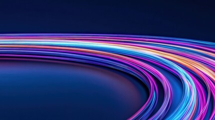 Vibrant light trails in swirling patterns create a dynamic image, ideal for technology, motion, and energy themes, Perfect for backgrounds, website banners, or promotional materials,