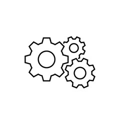 Gear, cogwheel outline icon. Engineering, industry, and machine settings symbol