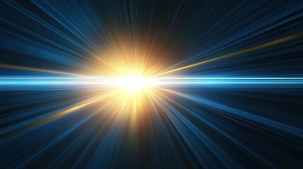 Fototapeta premium A striking image depicting vibrant rays of light radiating from a central point, evoking a sense of energy and motion, Ideal for tech, futuristic themes, or uplifting designs,