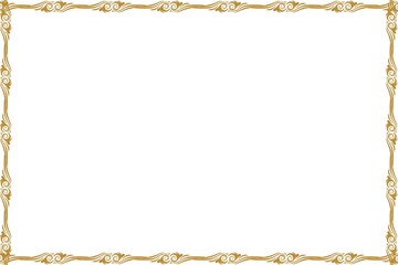 Unique Golden Frame, Simple Photo Frame, Border Frame with White Background, Amaizing Unique Frame