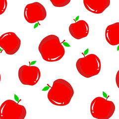 Apple Seamless Pattern Vector on Transparent Background. Vector illustration of repeating apple fruit design for wallpaper, fabric, textile, wrapping paper, and packaging
