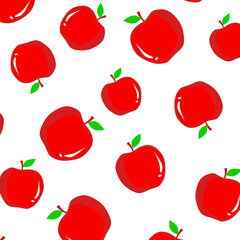 Apple Seamless Pattern Vector on Transparent Background. Vector illustration of repeating apple fruit design for wallpaper, fabric, textile, wrapping paper, and packaging