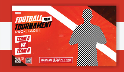 Football final tournament match banner design for sport promotion
