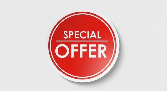 Special Offer Red Circle Sticker  Attractive Sale Promotion Design