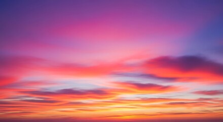 Obraz premium Vibrant sunset sky with fiery clouds and soft hues