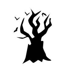 Spooky Halloween tree silhouette