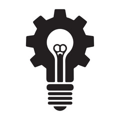 Gear with Light Bulb Innovation Symbol