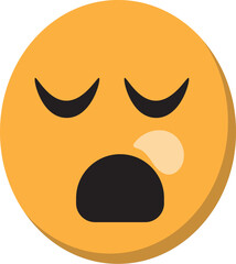 Yawning and tired emoji face