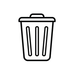 A simple line drawing of a closed trash can with a lid and handle