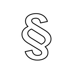 Naklejka premium A black and white paragraph symbol on a plain white background