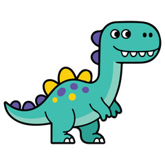 Dinosaur flat cartoon character vector template design illustration
