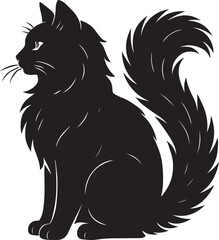 Majestic Black Cat Silhouette Vector High-quality graphic perfect for logos  stickers T-shirts and more Ideal for cat lovers and designers