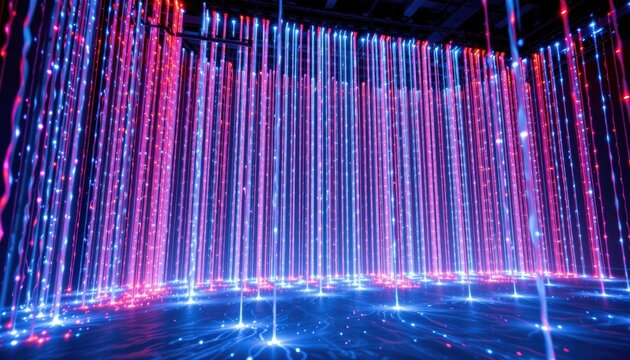 Immersive LED waterfall installation
