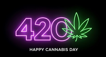 Neon 420 Cannabis Day graphic.