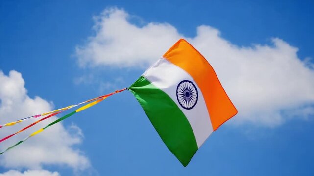 Kite with the Indian flag.