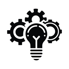 Gear with Light Bulb Innovation Symbol