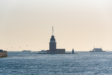 general view of maiden tower on bosphorus strait in istanbul T&uuml;rkiye