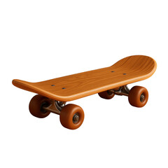 Wooden skateboard with wheels on the bottom